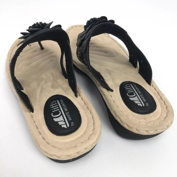 White Mountain Womens Cynthia Thong Wedge Sandals 9.5 - Picture 4 of 7